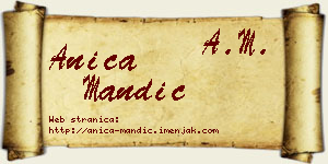 Anica Mandić vizit kartica